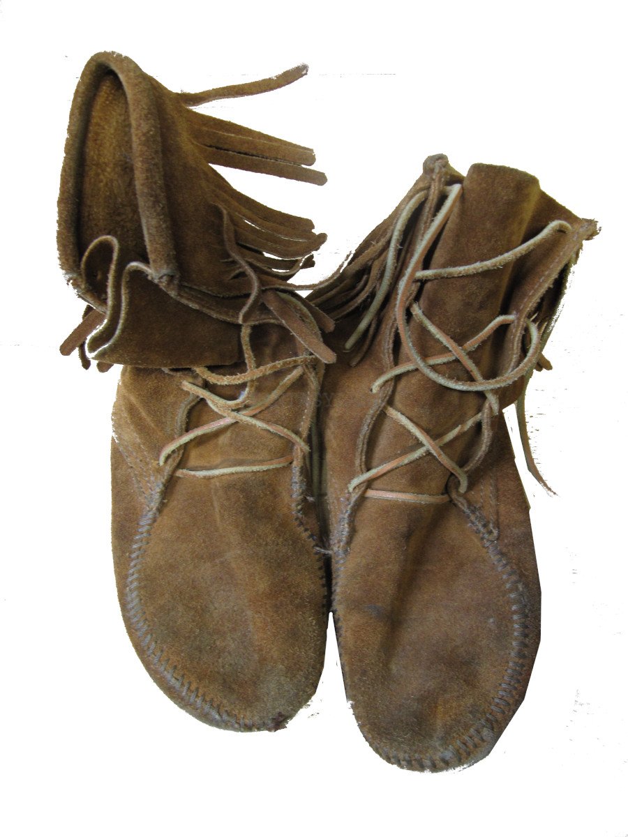 Native American Moccasins, Sz 9W - Click Image to Close