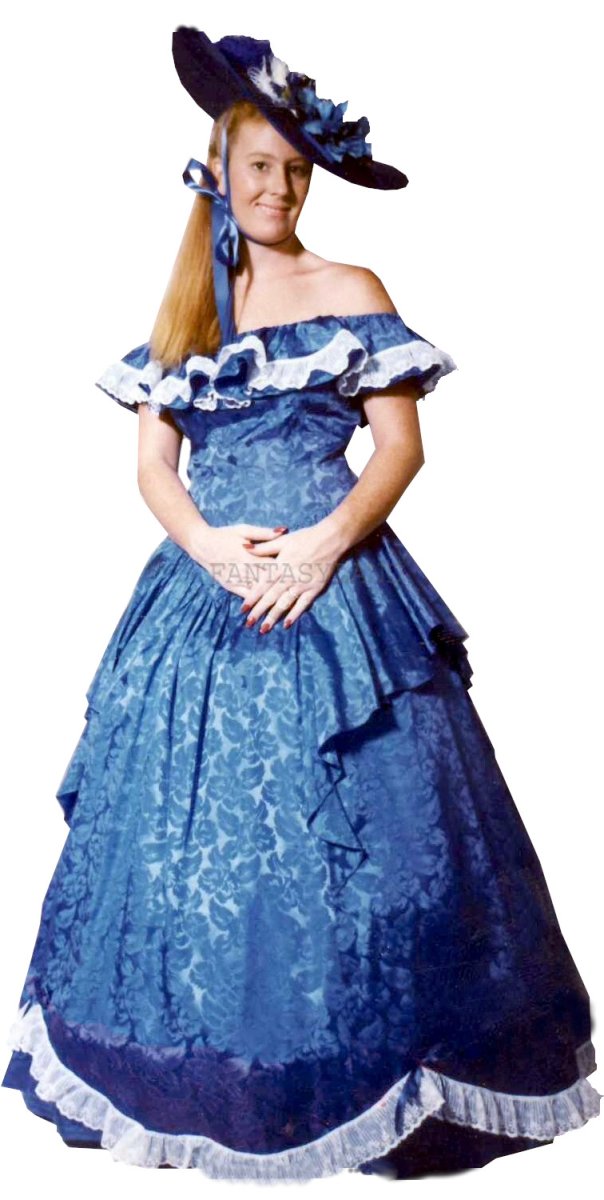 Royal Blue Drop Waist Ballgown Size 18