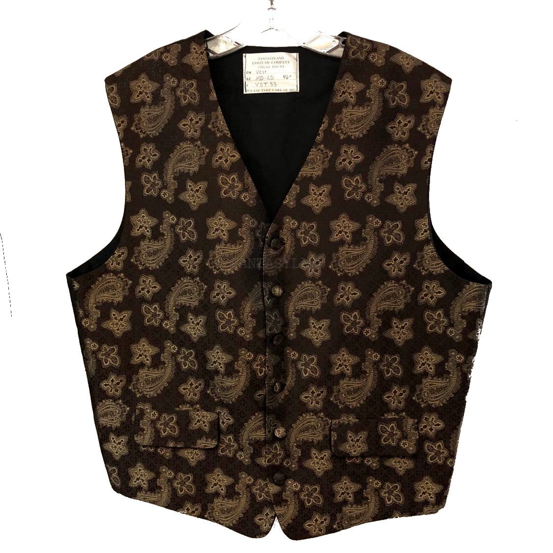 Brocade Brown Gold Vest Size MD-LG