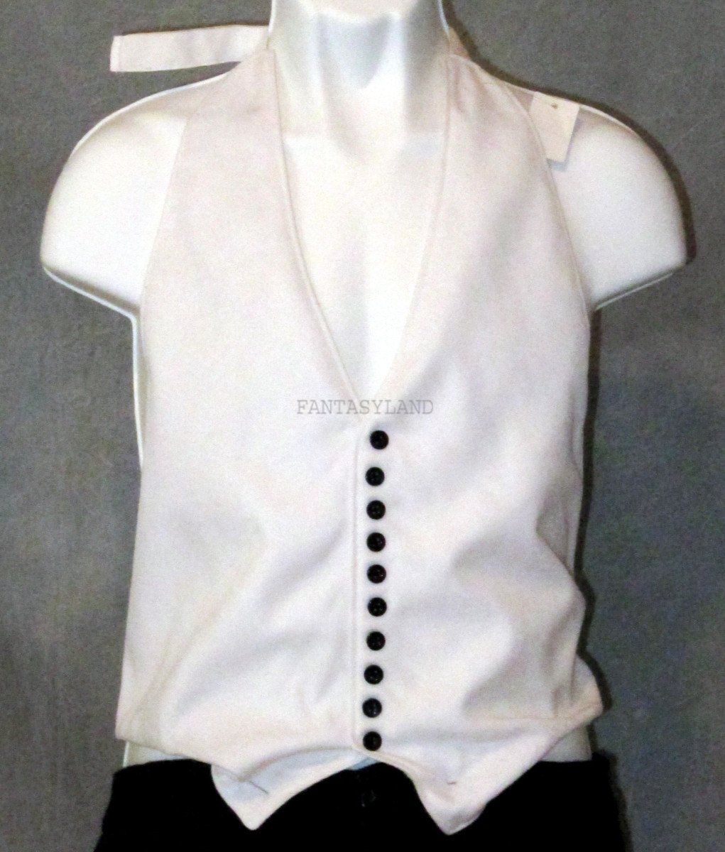 White Vest Black Buttons #VW