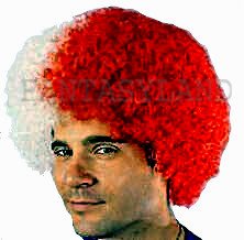 Red & White CLOWN WIG MEDIUM