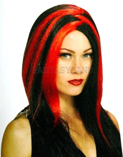 SINISTER WIG - BLACK WITH RED STREAKS