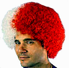 Red & White CLOWN WIG MEDIUM